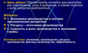 Что Обозначает Термин Производство и Его Значение