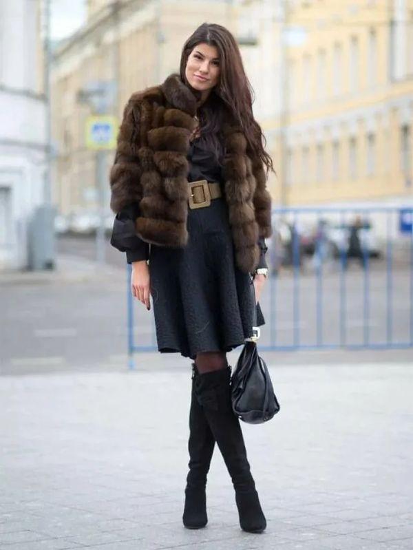 короткая шуба поперечка