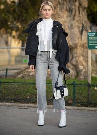 С чем носить серые джинсы – популярные модели этого года? 5