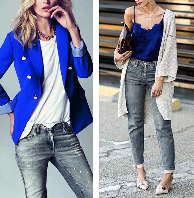 с чем носить серые джинсы женские