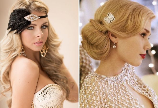 стиль гэтсби на длинные волосы