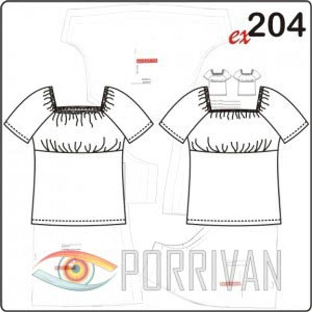 Выкройка блузки с рукавом реглан